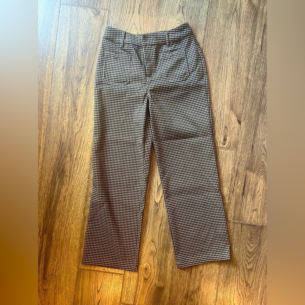ALTAR’D STATE Brown Checked Pants Small NWOT